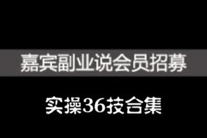 嘉宾副业说实操36技合集，价值1380元