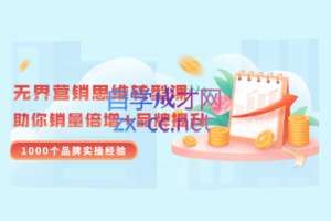 无界营销思维转型课：1000个品牌实操经验，助你销量倍增（20节视频）
