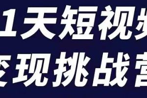 101名师工厂商学院·21天短视频变现挑战营，价值518元
