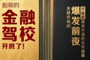 彪哥·金融驾校2021课程，价值3499元