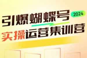 交个朋友·2024引爆蝴蝶号实操运营（共72节）