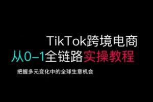 TikTok电商运营从基础到高阶全方位实操