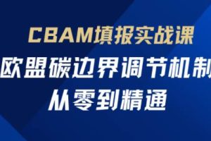 欧盟CBAM填报实战从零到精通