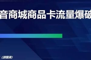 雪狼老师·抖音商城商品卡流量爆破课