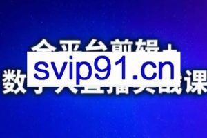 视频号、快手、抖音全平台剪辑+数字人直播实战课（更新6月）​
