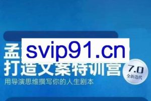 孟慧歌·养成系IP打造文案特训营7.0+高价IP私教班