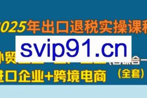 崔sir·出口退税实操-外贸企业+生产企业+跨境电商+进口企业（四课合一）