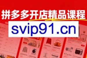 枫海老师·拼多多开店精品课程