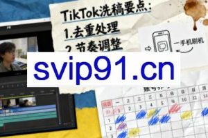 TikTok洗稿剪辑全流程课